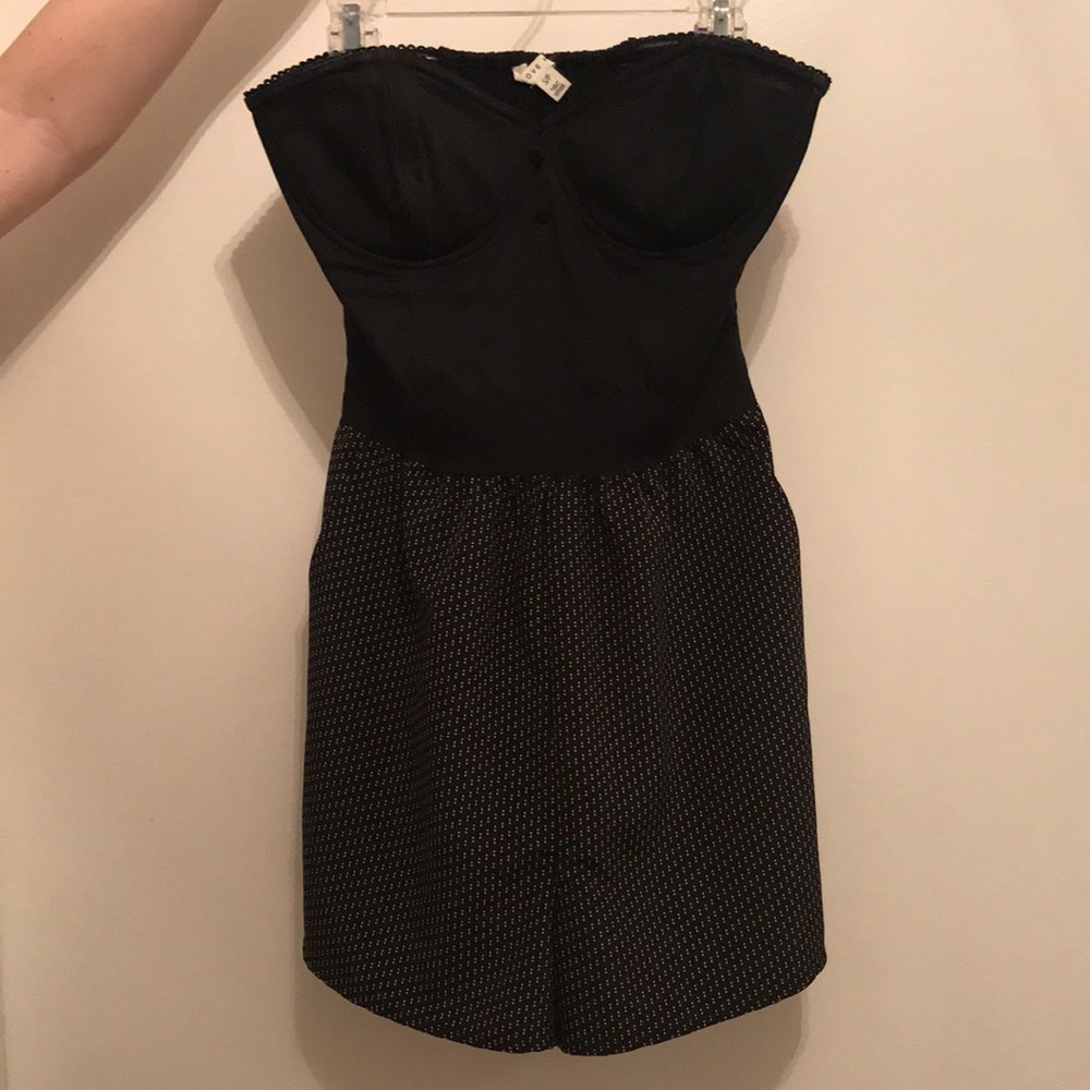Black F21 strapless romper